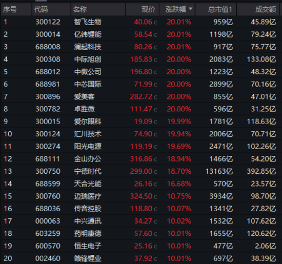 “宁王”天量暴涨18.7%！新经济龙头股再掀涨停潮，中证100ETF基金（562000）喜提“十连涨”，再创历史新高